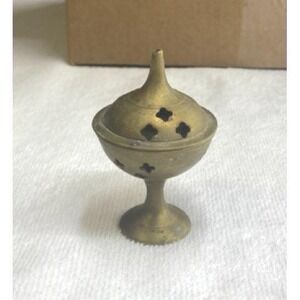 Vintage Brass Incense Burner Holder Ornate Pedestal Design